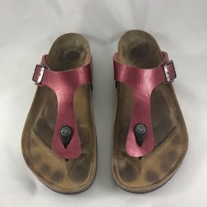 Birkenstock Red Gizeh Sandals